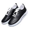 Zapatos casuales de cuero para hombre con cordones, superficie de PU impermeable, color sólido, boca baja, suela suave, corte bajo, zapatos para hombre, zapatos de vestir