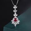 Zhuangshengsheng Joias Banhado a Ouro Real Cobre Estilo Europeu e Americano Brincos Pendentes de Corindo Vermelho Simulado Conjunto Feminino Joias Pedra 8*8