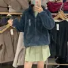 Jaqueta Quente de Lã Polar com Manga Longa para Primavera e Outono Feminino, Cardigan de Manga Longa, Casaco Casual com Gola Alta 439138