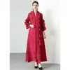 Vestido plisado Miyake 2026 Estilo de moda europeo y americano Ajustado Manga larga con volantes Alta elasticidad Otoño temprano