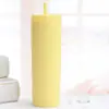 Vaso de plástico de doble capa con alto valor estético y gran capacidad, vaso para bebidas frías con popote recto, vaso portátil, vaso con popote