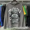 Marca de moda Emoción Mixta Bordado de Letras Nuevo Pedrería Casual Pantalones Largos Cárdigan Holgado Sudadera con Capucha Hombre