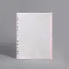 Bolsa de Hojas Sueltas Transparente con Cremallera y Agujeros de Lentejuelas A4A5A6 Bolsa para Documentos Impermeable Esmerilada Ecológica Bolsa para Documentos con Separadores