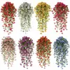 Enredadera Violeta de Eucalipto Transfronteriza Colgante de Pared Flores Artificiales Flores Falsas Plantas Artificiales Decoración de Paisajismo para Jardín Exterior Adornos