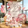 Decoração de Cena de Primeiro Aniversário de Bebê Decoração de Atmosfera Menina Pegar Zhou Presente Parede de Fundo Moderna Placa de KT Personalizado