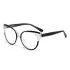 Gafas antiazules 2024 para mujer, estilo PC, con base en la pierna, estilo retro, con placa de color y espejo 5715