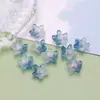 Cuentas de vidrio de color degradado con forma de flor de cinco pétalos, cuentas sueltas de flor de cuenco pequeño, aretes, pasadores para el cabello, arte de uñas, materiales para accesorios hechos a mano de estilo antiguo