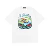 Camiseta de Manga Curta para Casal Amiri Pomba da Paz Tinta Flow Grafite Lettering 230g Série Coleção Estampa Clássica do Logo