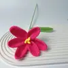 Ramo de Tulipanes de Ganchillo de Punto Abierto Transfronterizo Producto Terminado, Flores Artificiales Arregladas en un Jarrón, Acompañado de Regalo de Ramo