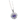 Venta al por mayor de fábrica Popular Colgante de Zafiro Natural Plata S925 Incrustado Piedra Principal 5*5 Joyería de Lujo Venta Directa de Fábrica