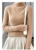 Ropa de Punto de Lana sin Costuras de una Pieza para Otoño e Invierno para Mujer, Corte Ajustado, Tejido Grueso de Cuello Medio, Tejido Básico de Color Sólido