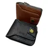Nueva cartera transfronteriza para hombre, cartera corta con cremallera, monedero, diseño de hebilla de cobre, carteras de poliéster resistente al desgaste.