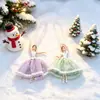 Adornos artesanales navideños transfronterizos, adornos de niña de ballet de malla, decoraciones de ángel colgantes para árbol de Navidad, productos nuevos