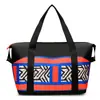 STONEST JMP-019 Cor Vermelha Estampa Étnica Bolsa Tote de Couro Sintético Estilosa, Espaçosa, Fechamento com Zíper
