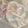 Renda Francesa Sexy de Luxo Leve Cintura Média Desejo Puro Algodão Puro no Gancho Calcinhas Femininas Malha Respirável Sem Costura Cetim de Seda de Gelo