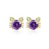 Pendientes de botón de plata S925 imitación de gato con diamantes, pequeños, exquisitos y lindos, con piedras de moissanita de imitación, superventas en transmisiones en vivo de Xiaohongshu