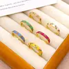 Anillo Esmalte Rosa Anillo Nicho Gama Alta Diseño Simple Versátil Apertura Ajustable No se Desvanece Accesorios