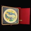 Adorno de Pez Arowana Dorado Estilo Chino Año del Dragón Pintura con Pan de Oro Decoración para Casa Nueva Oficina Apertura de Negocio Regalo Creativo