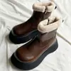Sapatos de Algodão Jinbukang Meilade para Mulheres 2025 Estilo Novo de Inverno Botas de Neve Quentes e Grossas com Forro de Lã e Lã de Cordeiro para Aumentar a Altura