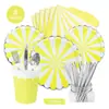Conjunto de utensílios de mesa descartáveis coloridos para festa de aniversário Tema Decoração para Mesa de Sobremesas 8 Peças