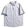 Camisa de trabajo estilo japonés para hombre, de verano, de manga corta, fina, de algodón puro, holgada, de media manga y con bolsillo