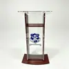 [Personalizado] Podio Simple de Madera + Acrílico, Podio para Anfitrión de Conferencias Comerciales, Podio para Discursos, Podio de Recitación para Iglesias