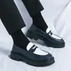 Zapatos Gruesos de Estilo Británico de Moda para Hombre, para Todas las Estaciones, con Plataforma para Aumentar Altura, Slip-On, Mocasines Slip-On Bajos, Tallas Grandes