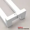 Manija de Acero Inoxidable con Puerta de Vidrio en Stock del Fabricante, Manija de Montaje en Superficie sin Taladro, Manija Gruesa Plateada para Puerta de Vidrio