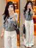 Top Casual de Encaje Adelgazante con Cordones para Mujer 2025 Otoño Nuevo Estilo Coreano Elegante Reductor de Edad Tejido de Punto de Manga Larga