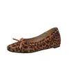 Zapatos de Ante de Boca Baja de un Solo Color Zapatos de Ballet de Hada Estilo Francés Suave con Plataforma Interior Zapatos Mary Jane para Mujer con Lazo y Punta Cuadrada