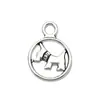 1 Nuevo Modelo de Aleación de Plata Antigua Serie Animal Perro Colgante Encanto Pulsera DIY Collar Llavero Accesorio de Joyería
