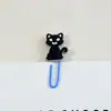 Clipes de papel de borracha macia em PVC de gato e cachorro de desenho animado fofo, material de papelaria criativo para estudantes, clipes de fichário coloridos, marcadores de página para escritório e documentos