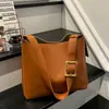 Bolsa Tote Bucket Simples Urbana Transfronteiriça Grande Capacidade 2026 Moda PU Cor Sólida Estilo Preguiçoso para Ir ao Trabalho Ombro Único Sob o Braço