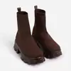 Comercio exterior transfronterizo otoño e invierno 2023 botas de punto talla grande suela gruesa cómodas botas calcetín para mujer europeas y americanas caña baja color liso