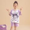 Pijama de Algodón Puro para Niñas, Verano para Niños, Delgado, Manga Corta, Conjunto de Dos Piezas para Bebé, Niñas Grandes, Ropa de Casa para Padres e Hijos