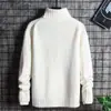 Suéter de cuello alto para adolescentes para hombre, estilo coreano, moderno, guapo, holgado, blanco de invierno, base engrosada para estudiantes