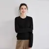 Nuevo Suéter de Cachemira para Otoño e Invierno Moda Femenina Suéter de Punto con Cuello Redondo Pulóver con Camiseta Básica Aspecto Holgado y Adelgazante para Ropa de Trabajo