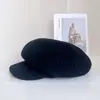 Gorra Newsboy de Punto de Mezcla de Lana Retro Japonesa para Mujer, Cálida y Elegante para Otoño e Invierno, Gorra de Pico de Pato