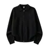 Moda Tendencia Estilo Casual Simple 2026 Otoño Nueva Llegada Cremallera Cardigan de Punto para Hombre Solapa Suéter Holgado Abrigo de Punto