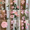 26 Años de Materiales de Flores Rosadas, Diseño de Rendimiento Comercial, Flores Falsas para Sesión de Fotos de Boda Romántica, Flores de Seda para Decoración Suave