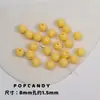Colección de Cuentas Redondas Acrílicas de Color Sólido Pulsera Collar Cadena para Teléfono Móvil Cuentas Agujero Recto Básico Joyería Colorida Cuentas Sueltas