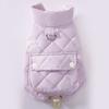 Ropa para Mascotas Otoño e Invierno Acolchada de Algodón Color Macarrón con Bolsillo Chaleco de Tracción Abrigo de Algodón Perros de Tamaño Pequeño Bichón Perro Teddy Ropa para Perros