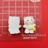 Serie de Gatitos Blancos con Temática de Comida Lindos de Dibujos Animados Accesorios de Resina DIY Pasadores Decoraciones para Fundas de Teléfono Materiales