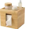 Caja de pañuelos multifuncional de madera maciza, caja de pañuelos integrada para almacenamiento de cosméticos de escritorio, caja de almacenamiento para tocador de dormitorio