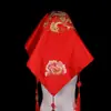 Suprimentos de Casamento Véu com Borla de Casamento Nó Chinês Dupla Felicidade Véu de Cetim Noiva Véu Vermelho Item Dupla Felicidade de Casamento