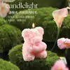 Linda Vela Perfumada de Oso Corazón Rosa para Cumpleaños de Niñas Souvenir Regalo de San Valentín Souvenir de Boda