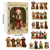 Calendário do Advento de Natal 2026 Caixa Surpresa Transfronteiriça para Amantes de Cachorros, Enfeites de Árvore de Natal, Decorações Acrílicas para Pendurar