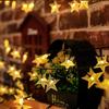 Luzes de Cordão de LED para Exterior Pátio Luzes de Cordão Coloridas Luzes Atmosféricas Estilo Camping Bola Bolha Bola Pequena Branca Flor de Cerejeira Gota de Água Luzes Decorativas