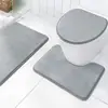 Felpudo Antideslizante para Puerta de Baño, Alfombrilla para Suelo de Baño, Felpudo Absorbente para Puerta de Cocina Transfronterizo, Alfombra, Juego de Tres Piezas de Alfombra para Inodoro
