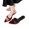 Sandalias planas de moda para vacaciones, sandalias negras simples de punta baja de verano para mujer, estilo francés